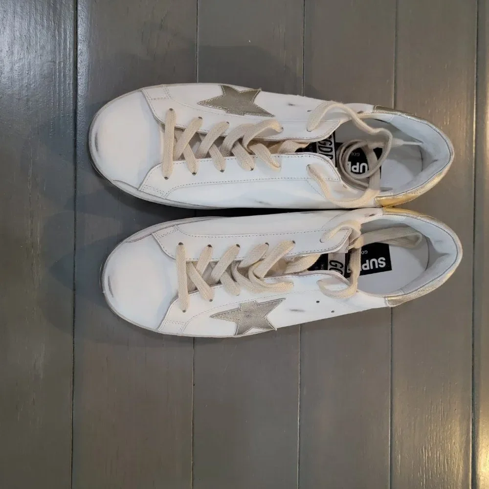 Golden Goose Women's White Leather Super-Star Low-top Sneakers Size 41